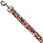 Dog Leash - Mustaches Brown/Multi Pastel
