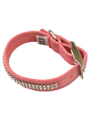 Glamour Girl Ultrasuede Collar w/ Swarovski Crystal, Bubblegum