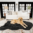 Load image into Gallery viewer, PupRug Faux Fur Orthopedic Dog Bed - Curve Midnight Black - Southlake Paws
