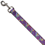 Dog Leash - Tinker Bell Poses/Flowers/Stars/Skull Purple