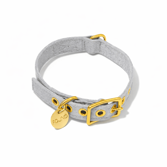 Dog Collars Premium Gray Cotton Canvas Cat & Dog Collar