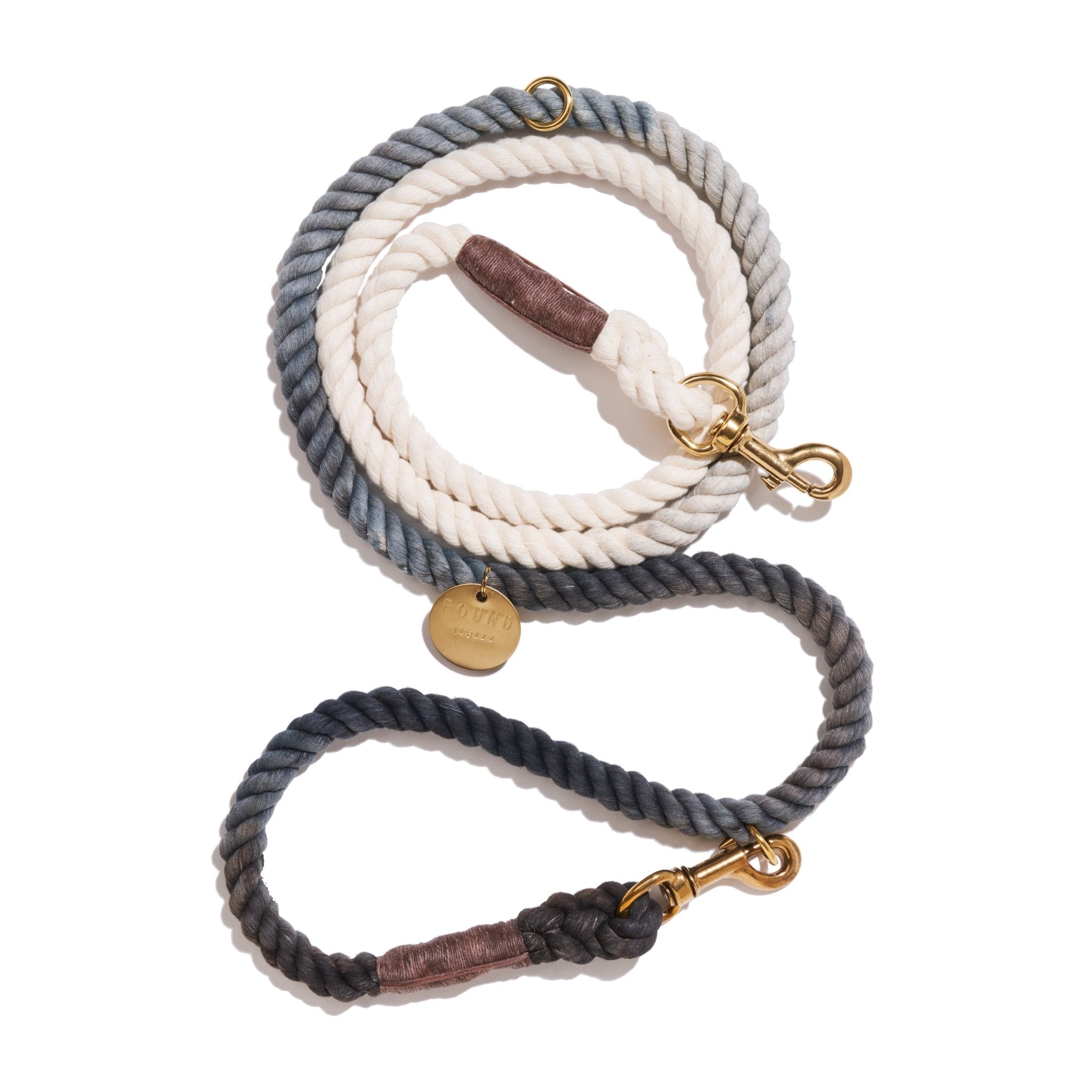 Shop Leashes Premium Gray Ombre Rope Dog Leash by Found My Animal | Adjustable & Handcrafted