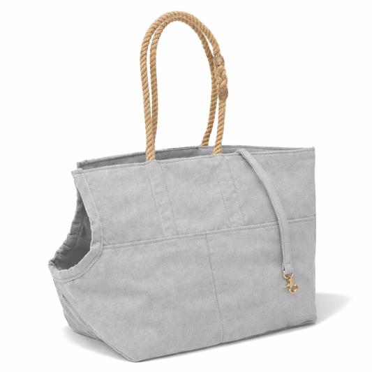 Dog Totes Premium Gray Waxed Cotton Canvas Dog Carrier