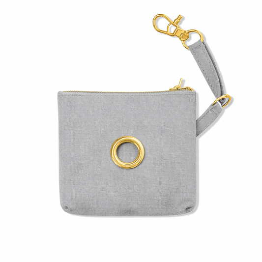 Poop Bag Pouches Premium Gray Waxed Cotton Canvas Poop Bag Pouch