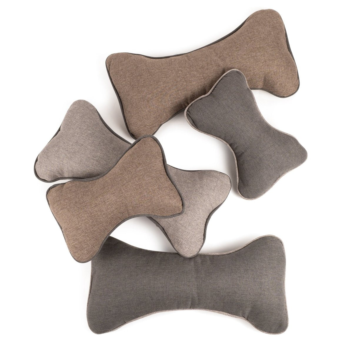 GreenDog Bone Pillow- Luxe Neutral - Plush Dog Toy - Light Gray - S/M