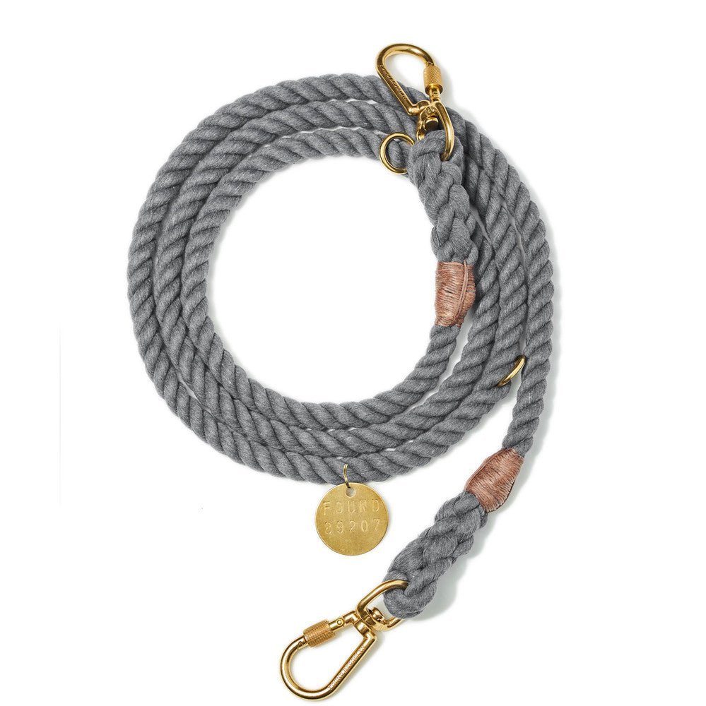 Shop Leashes Premium Grey Up-Cycled Rope Dog Leash, Adjustable & Handcrafted - Found My Animal