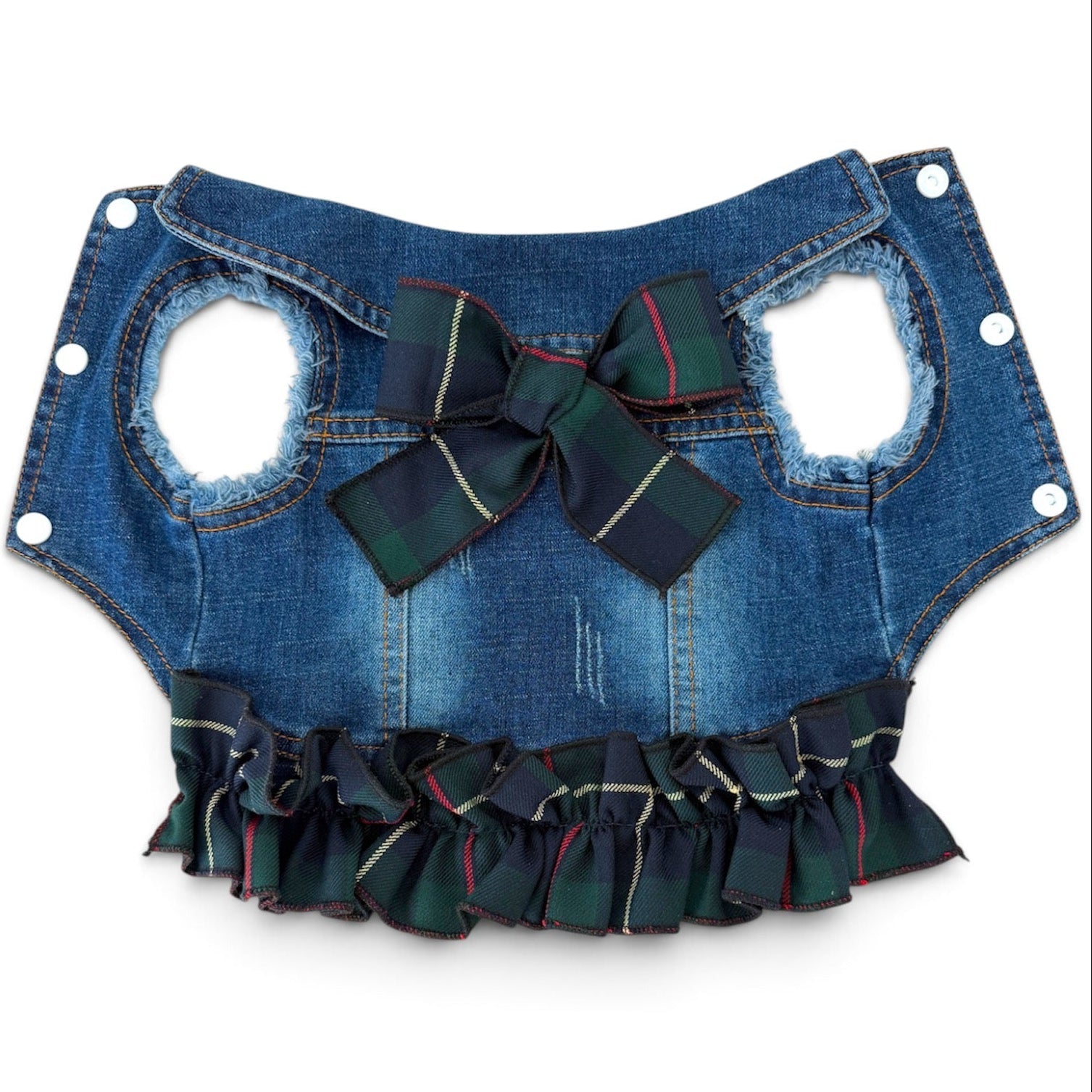 Green Plaid Ruffle Vest