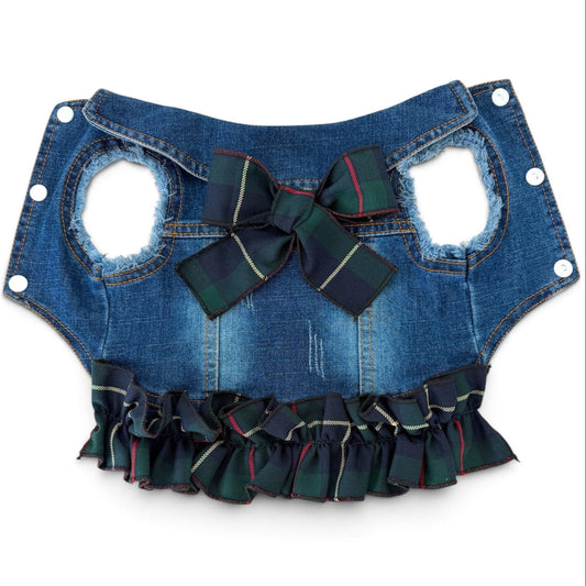 Green Plaid Ruffle Vest