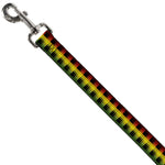 Dog Leash - Plaid Black/Rasta