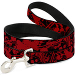 Dog Leash - Splatter Black/Red