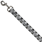 Dog Leash - Robot Heads Checkers Black/White
