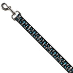 Dog Leash - Skulls & Stars Black/White/Blue