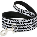 Dog Leash - Smiling Panda Repeat Black/White
