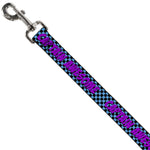 Dog Leash - CAPTAIN AWESOME Turquoise Checker/Fuchsia