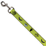 Dog Leash - Monsters Inc. Mike 4-Icons Greens/Black/White