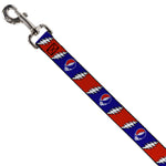 Dog Leash - Steal Your Face w/Lightning Bolt Repeat Red/White/Blue