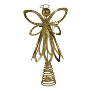 Kurt Adler 12-Inch Gold Glitter Metal Angel Treetop