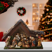Kurt Adler 9.5-Inch Musical LED Nativity Set with Figures and Stable