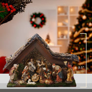 Kurt Adler 9.5-Inch Musical LED Nativity Set with Figures and Stable