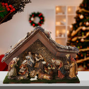 Kurt Adler 12-Inch Nativity Set with Stable and 10 Figures