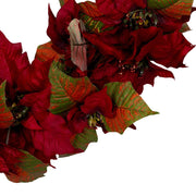 Kurt Adler 24-Inch Unlit Poinsettia Wreath