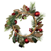Kurt Adler 22-Inch Battery-Operated Red Berries and Balls LED Wreath
