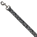 Dog Leash - Floral Paisley Black/White