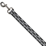 Dog Leash - Cartoon Sugar Skulls Stacked Black/White
