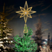 Kurt Adler 12-Inch Unlit Gold Glittered 6-Point Star Tree Topper