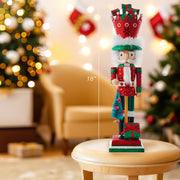 Kurt Adler 18-Inch Hollywood Nutcrackers Red and Green with Presents Crown Nutcracker