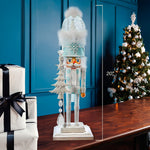 Kurt Adler 20-Inch Hollywood Nutcrackers Battery-Operated Light Up Animated Musical White Soldier Water Globe Hat Nutcracker