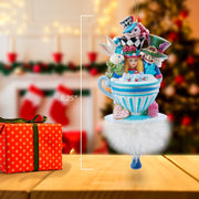 Kurt Adler 6.25-Inch Hollywood Hats Alice Teaparty Ornament