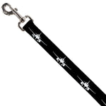 Dog Leash - Airplane Silhouette Black/White