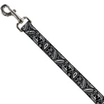 Dog Leash - Floral Paisley3 Black/White