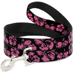 Dog Leash - Hibiscus Weathered Black/Pink