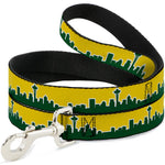 Dog Leash - Seattle Skyline Yellow/Emerald Green