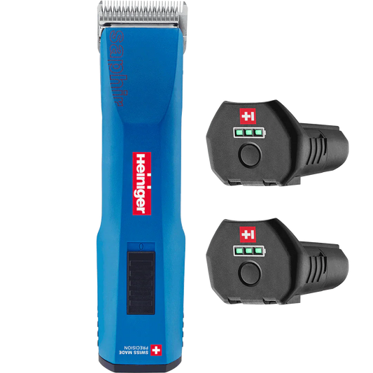 Blue Saphir Cordless Clipper Two Batteries with 4F Blade by Heiniger