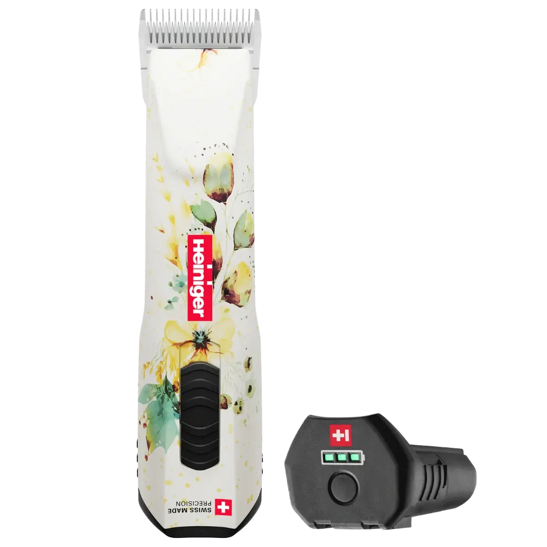 Pet Opal White Floral Cordless Clipper with One Battery by Heiniger