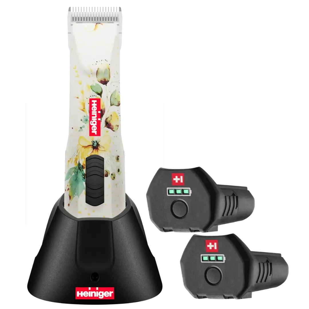 Pet Opal White Floral Cordless Clipper with 2 Batteries by Heiniger