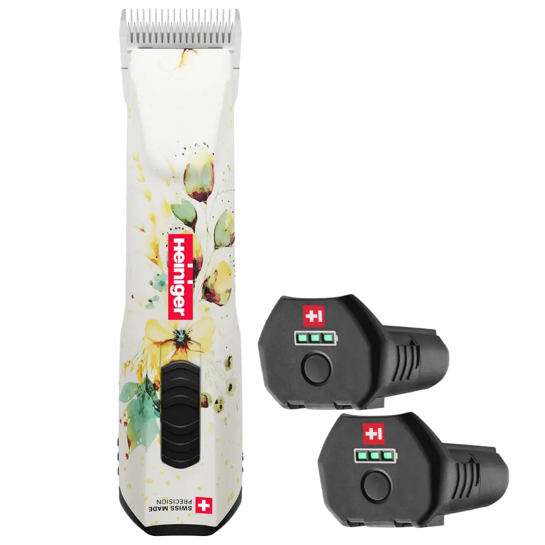Pet Opal White Floral Cordless Clipper with 2 Batteries by Heiniger