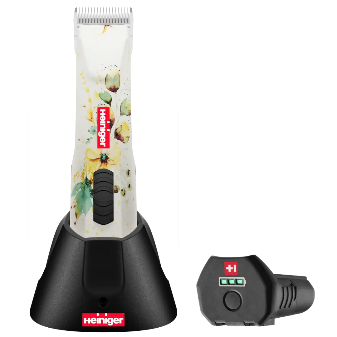 Pet Opal White Floral Cordless Clipper with One Battery by Heiniger