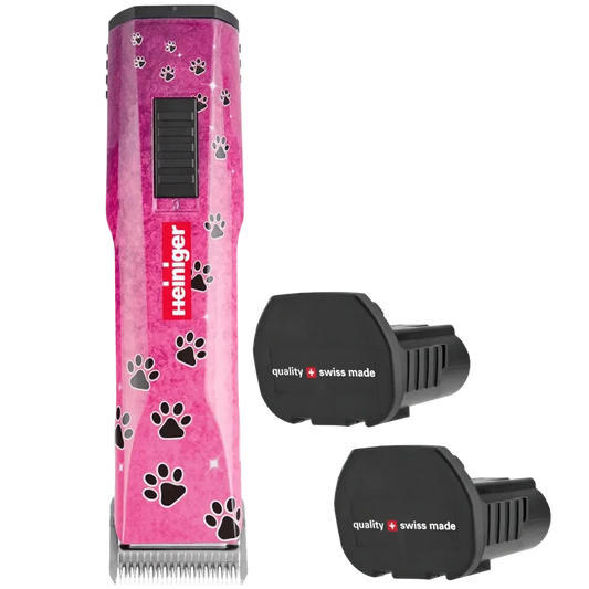 Pet Pink Paws Saphir Cordless Clipper with Two Batteries by Heiniger