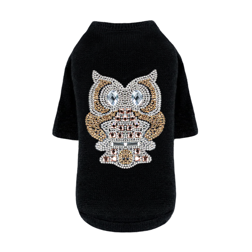 Night Owl Dog Sweater Faux Fur Handmade Sweaters - Designer Dog Clothes from Southlake Paws