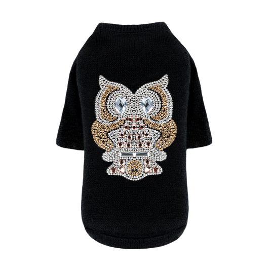 Hello Doggie Night Owl Dog Sweater Faux Fur Handmade Sweaters