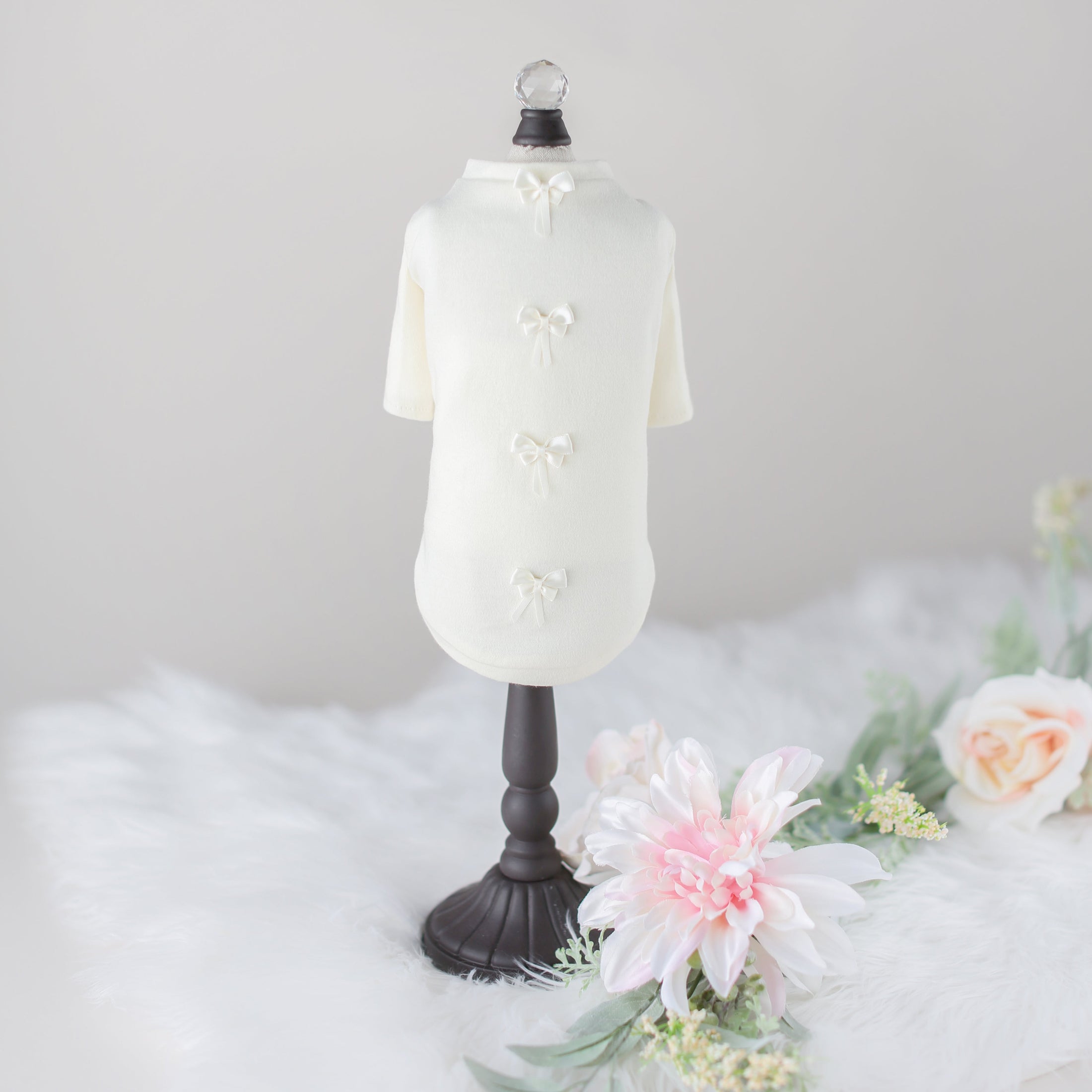 Dainty Bow Dog Tee Cotton Handmade Tees - Designer Dog Clothes from Southlake Paws