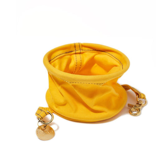 Dog Bowls Premium Henri Yellow Canvas Collapsible Water Bowl
