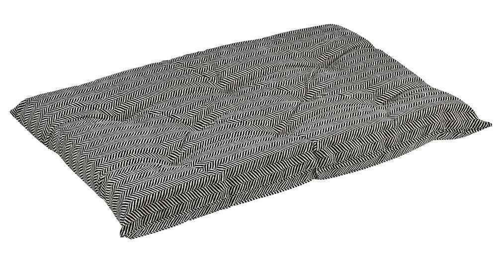 Bowsers Herringbone Tufted Dog Crate Cushion - Washable Crate and Lounge Comfort