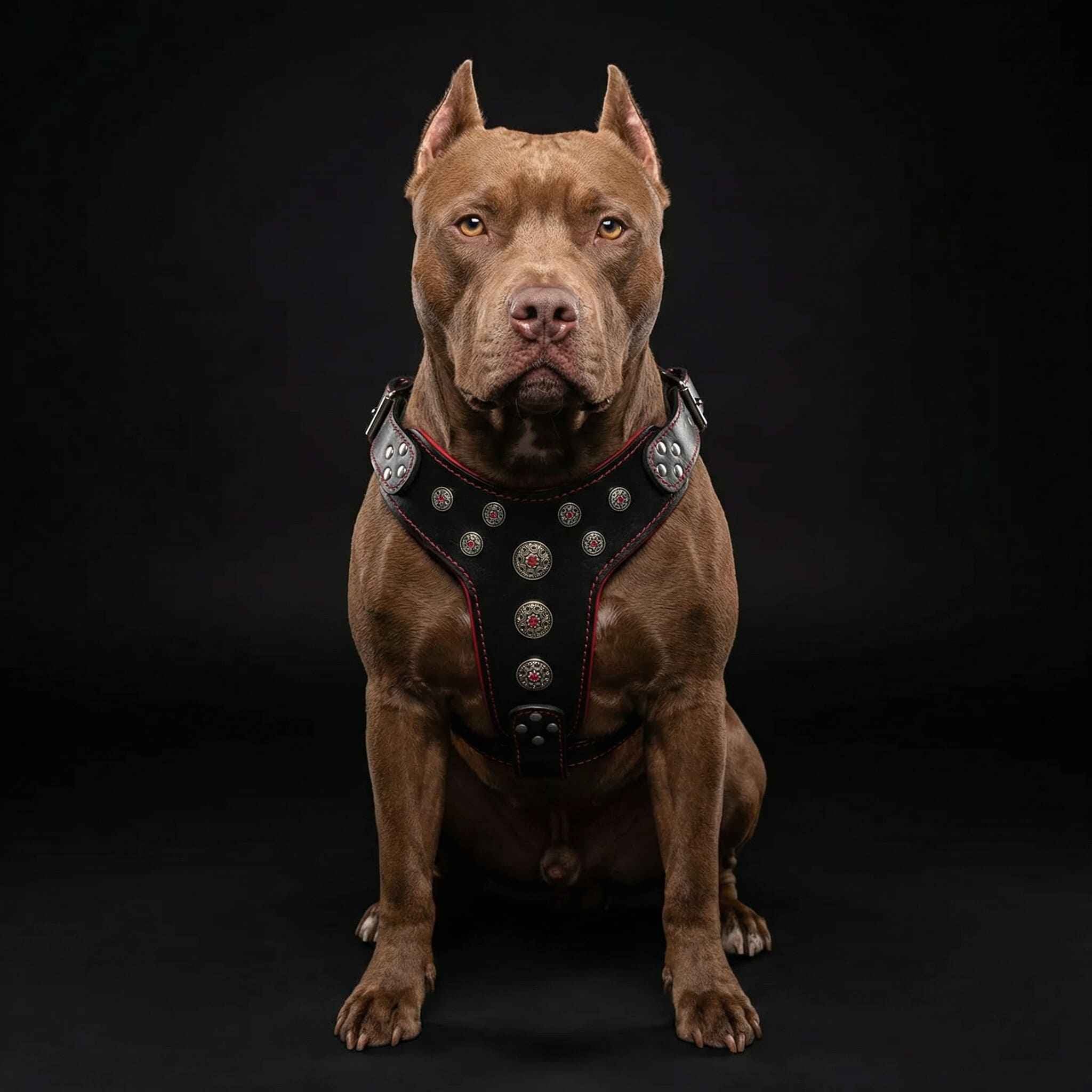 'Bijou'' harness Black & Red for big dogs