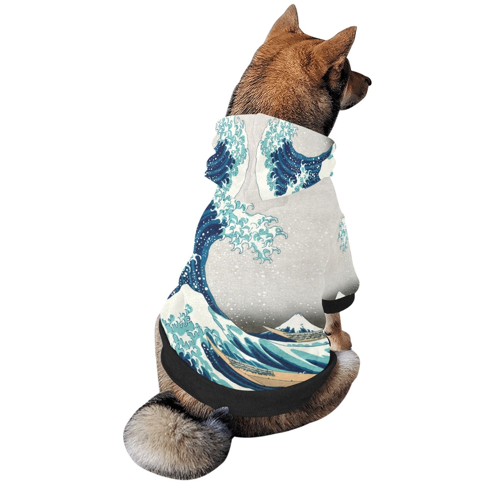 Hokusai Great Wave Off Kanagawa Button Hoodie