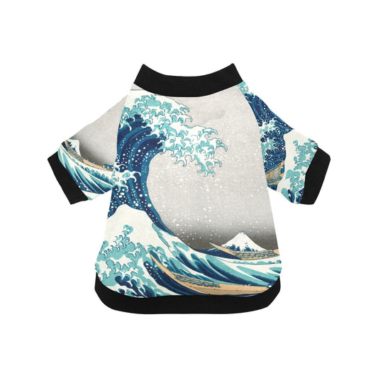 Hokusai Great Wave Off Kanagawa Round Neck Shirt luxury pet product from Southlake Paws